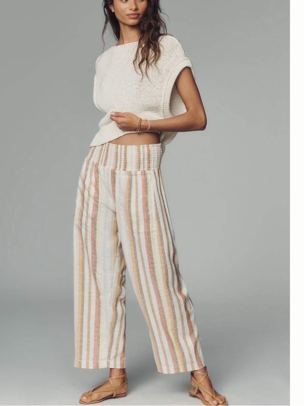 The Reese Smocked Pull-On Barrel
Pants by Pilcro from Anthropologie NWT SZ S